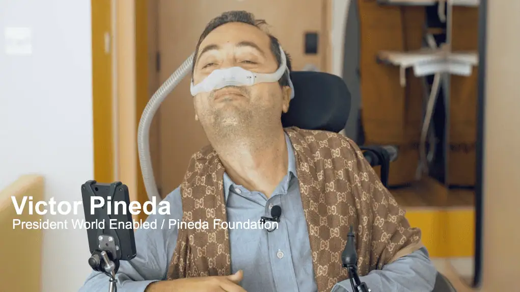 Victor Pineda, President of World Enabled and the Pineda Foundation, speaking in an interview