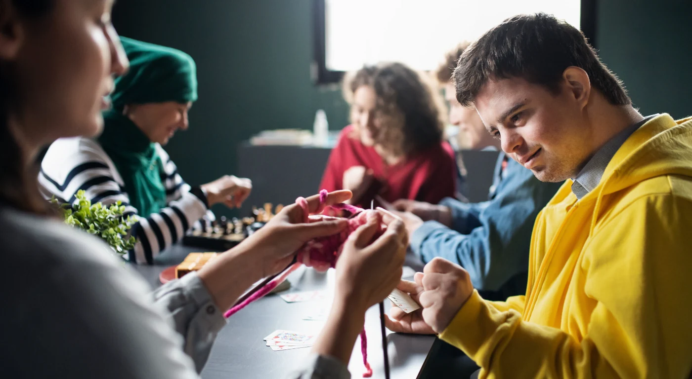 Group participating in a creative community activity together
